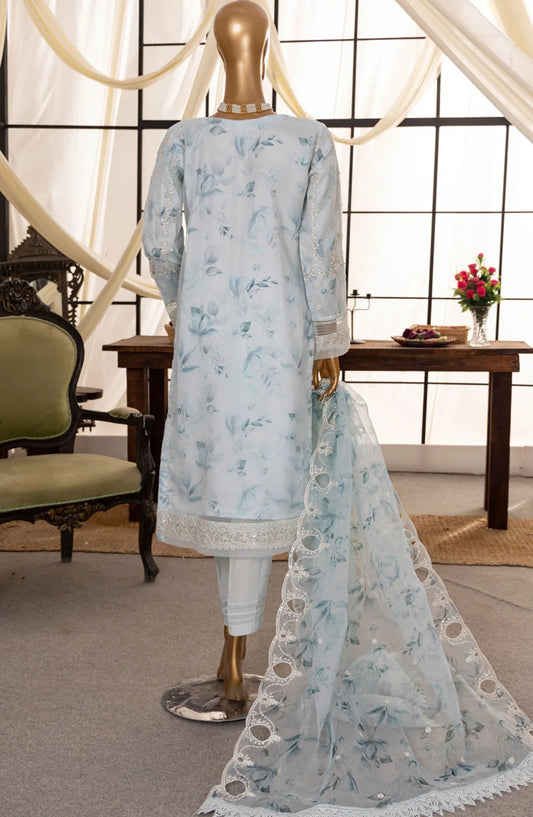 HZ RTW Shaahkaar Embroidered Printed Formal Vol 03 - HZK-143 BLUE
