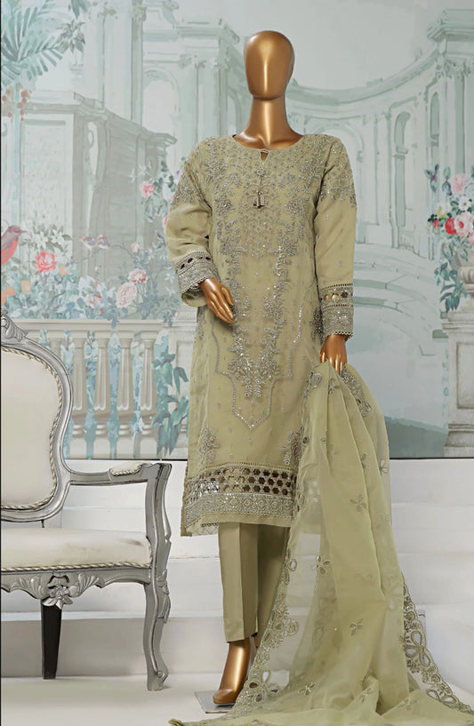 HZ RTW Falsafaa Formals Embroidered Organza Vol 03 - HZK-174 GOLDEN
