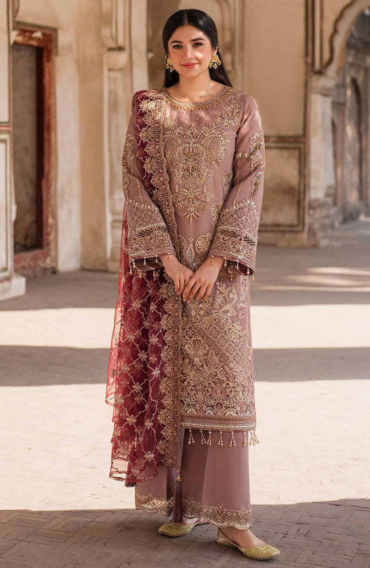 Meeras by Imrozia Embroidered Organza Unstitched 3 Piece Suit - I-220 Zohra - IMP25MF - Purple - Festive Collection