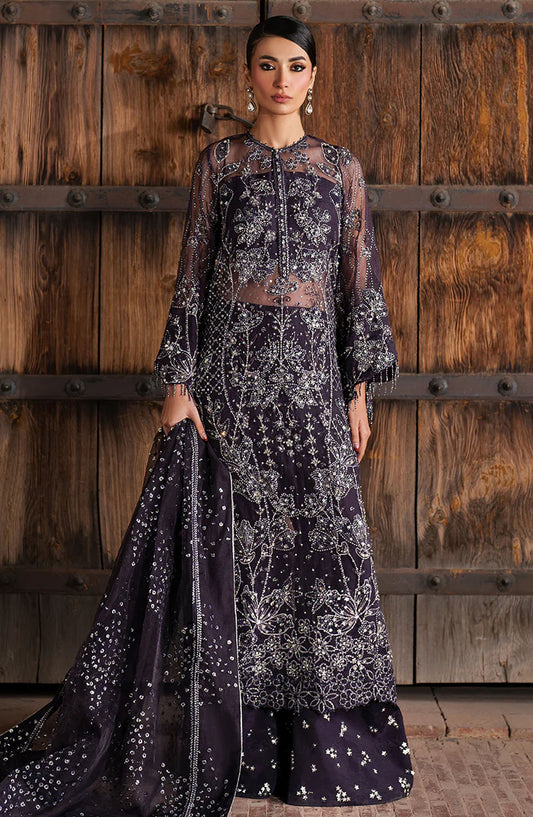Iznik Embroidered Organza Unstitched 3 Piece Suit - ILC-06 - IZNK25LC - Purple - Wedding Collection