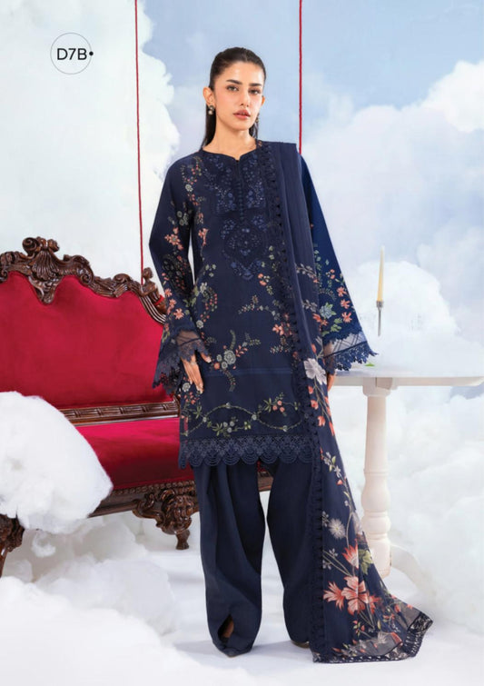 M Basics By Maria. B Unstitched 3 Piece Lawn Suite - MB-CUSV14-07B - MB26CUSV14 - Summer Collection D-14