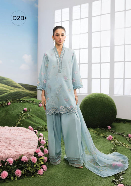 M Basics By Maria. B Unstitched 3 Piece Lawn Suite - MB-CUSV14-02B - MB26CUSV14 - Summer Collection D-4