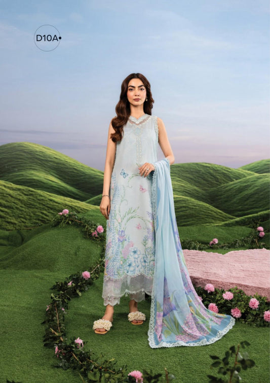 M Basics By Maria. B Unstitched 3 Piece Lawn Suite - MB-CUSV14-10A - MB26CUSV14 - Summer Collection D-19