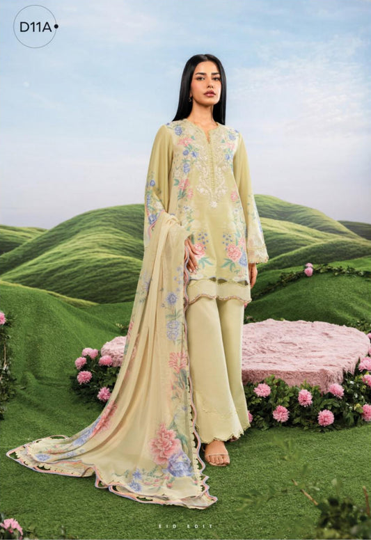 M Basics By Maria. B Unstitched 3 Piece Lawn Suite - MB-CUSV14-11A - MB26CUSV14 - Summer Collection D-21