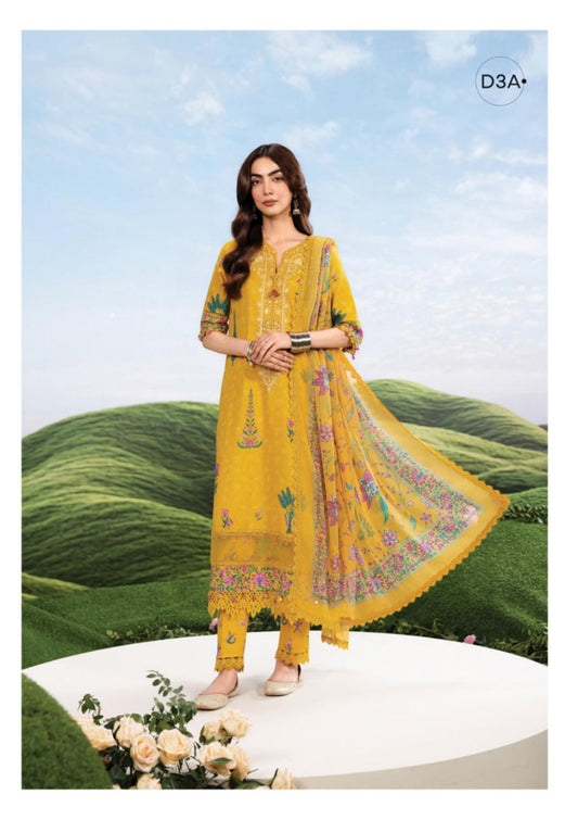M Basics By Maria. B Unstitched 3 Piece Lawn Suite - MB-CUSV14-03A - MB26CUSV14 - Summer Collection D-5