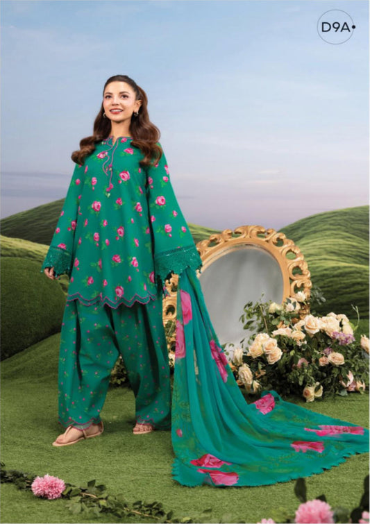 M Basics By Maria. B Unstitched 3 Piece Lawn Suite - MB-CUSV14-09A - MB26CUSV14 - Summer Collection D-17