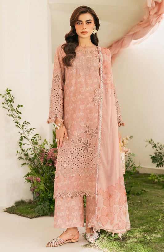 Iznik Embroidered Lawn Unstitched 3 Piece Suit - IFE-12 - IZNK25IFE - Pink - Luxury Summer Collection