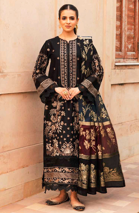 Afeefa by Johra Embroidered Lawn Unstitched 3 Piece Suit - JH-164 - JH25AFL - Black - Summer Collection