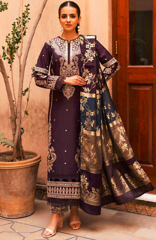 Afeefa by Johra Embroidered Lawn Unstitched 3 Piece Suit - JH-165 - JH25AFL - Purple - Summer Collection