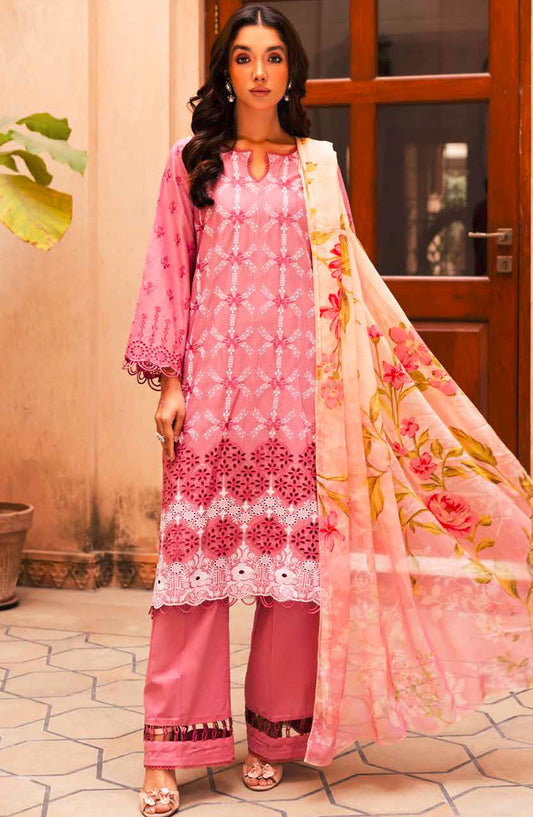 Ziva by Johra Chikankari Lawn Unstitched 3 Piece Suit - JH-169 - JH25ZL - Pink - Summer Collection