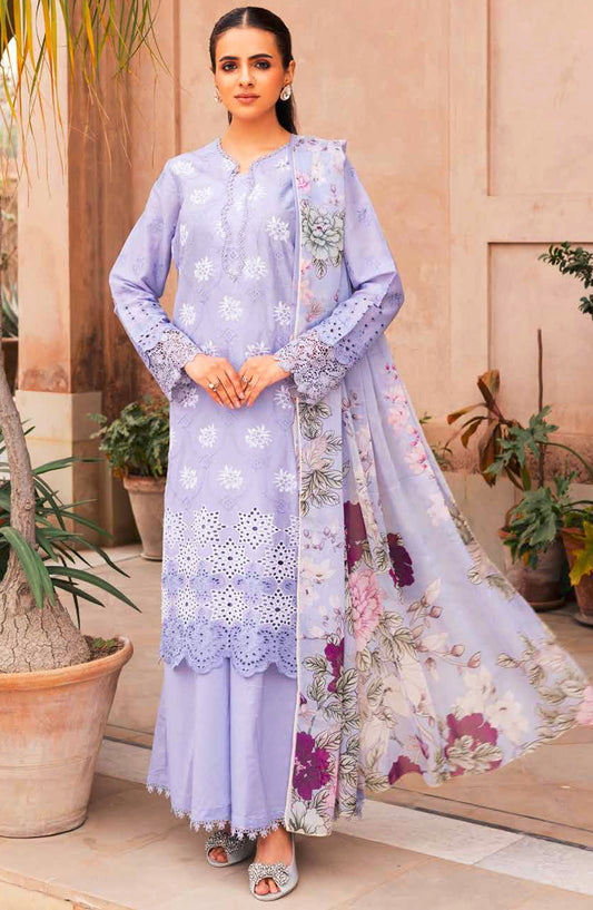 Ziva by Johra Chikankari Lawn Unstitched 3 Piece Suit - JH-172 - JH25ZL - Purple - Summer Collection