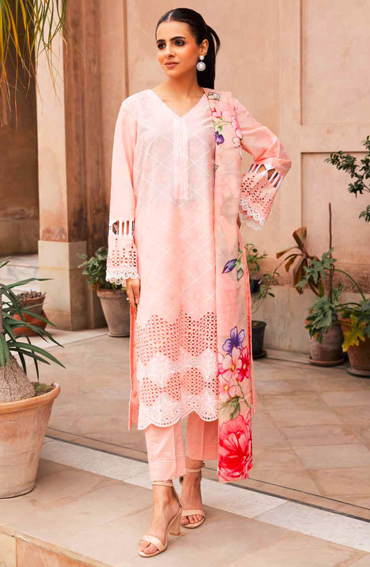 Ziva by Johra Chikankari Lawn Unstitched 3 Piece Suit - JH-174 - JH25ZL - Pink - Summer Collection