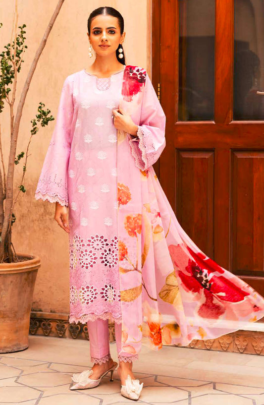 Ziva by Johra Chikankari Lawn Unstitched 3 Piece Suit - JH-177 - JH25ZL - Pink - Summer Collection