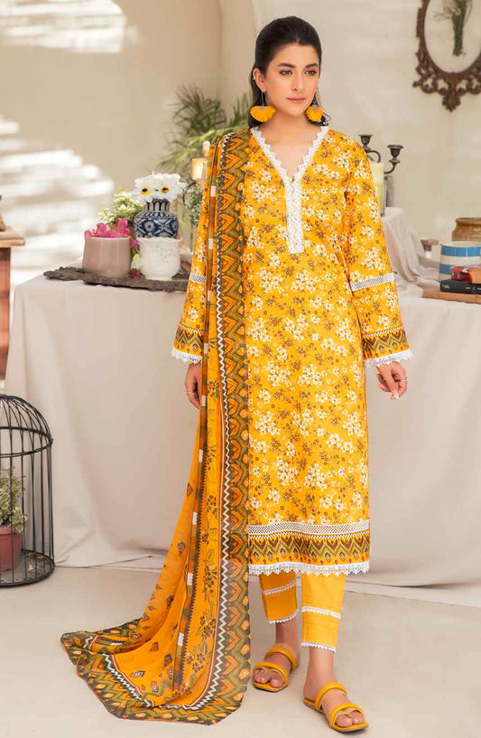 Nazik by Johra Printed Lawn Unstitched 3 Piece Suit - JH-17 - JH25NPL - Yellow - Summer Collection