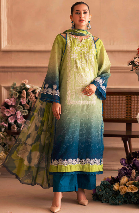 Rabi by Johra Embroidered Lawn Unstitched 3 Piece Suit - JH-260 - JH25RL - Green - Summer Collection