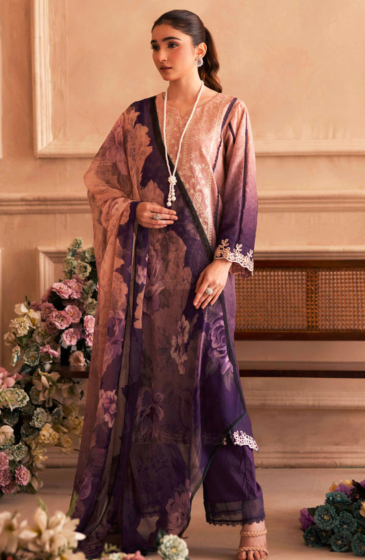 Rabi by Johra Embroidered Lawn Unstitched 3 Piece Suit - JH-263 - JH25RL - Purple - Summer Collection