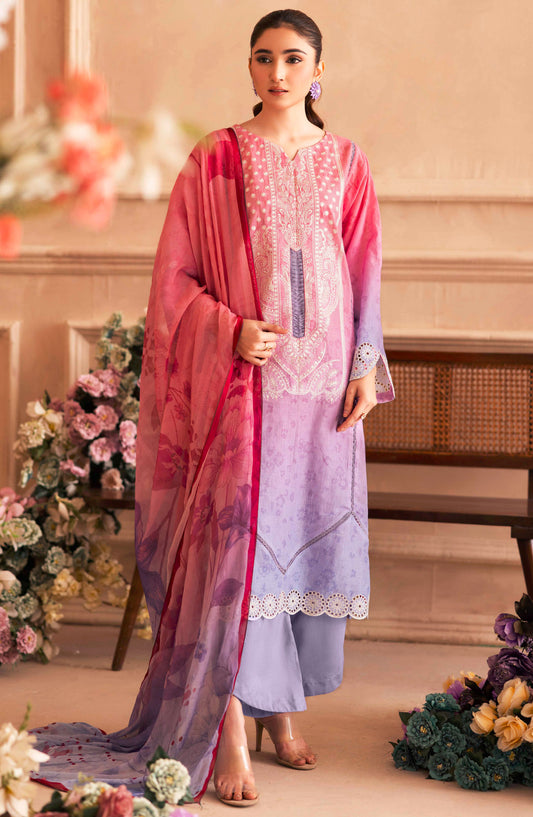 Rabi by Johra Embroidered Lawn Unstitched 3 Piece Suit - JH-266 - JH25RL - Purple - Summer Collection