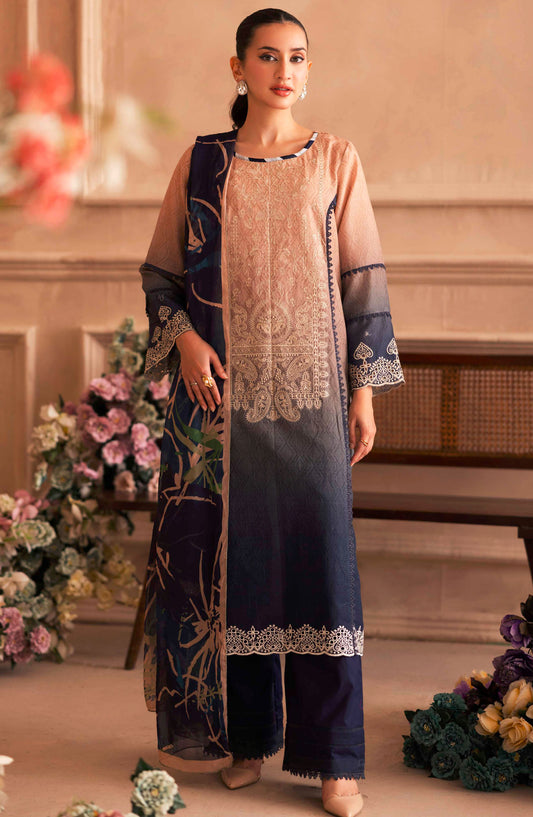 Rabi by Johra Embroidered Lawn Unstitched 3 Piece Suit - JH-267 - JH25RL - Blue - Summer Collection