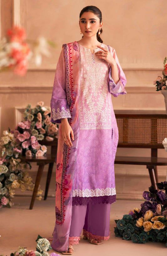 Rabi by Johra Embroidered Lawn Unstitched 3 Piece Suit - JH-268 - JH25RL - Purple - Summer Collection