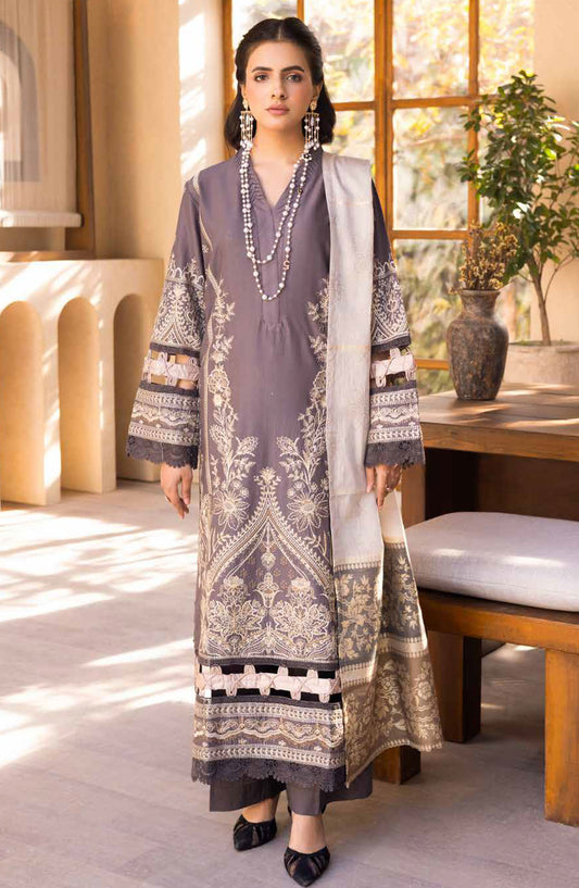 Azmin by Johra Embroidered Lawn Unstitched 3 Piece Suit - JH-35 - JH25AZL - Purple - Summer Collection