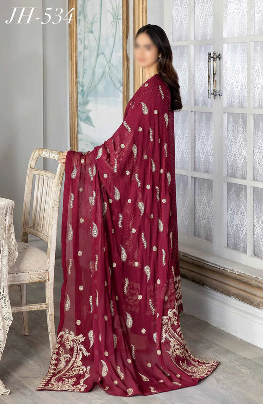 Johra Nasheman Embroidered Banarsi Jacquard Lawn Collection 2024 - JH 534
