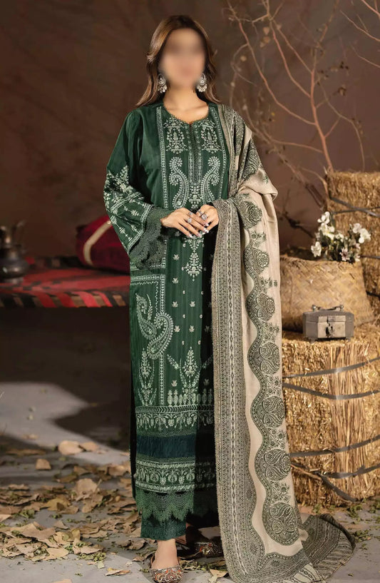 Johra Emerald Embroidered Winter Collection - JH 636
