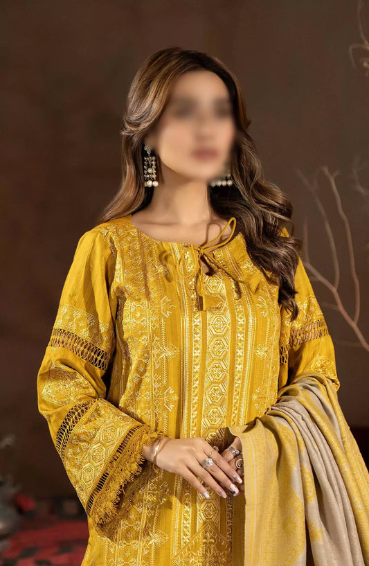 Johra Emerald Embroidered Winter Collection - JH 640