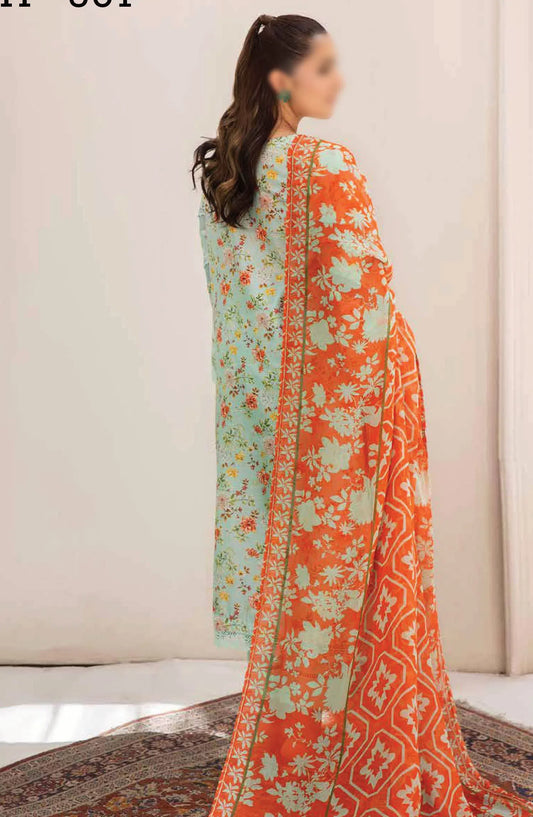 Johra Maneli Embroidered Printed Chikankari Lawn Collection 2024 - JH 961