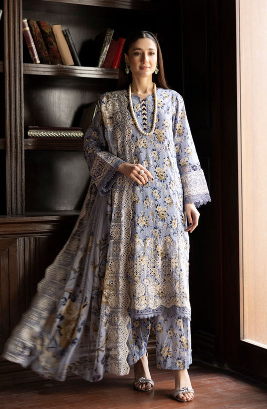 Zargona by Johra Embroidered Lawn Unstitched 3 Piece Suit - JH-203 - JO25ZL - Purple - Summer Collection