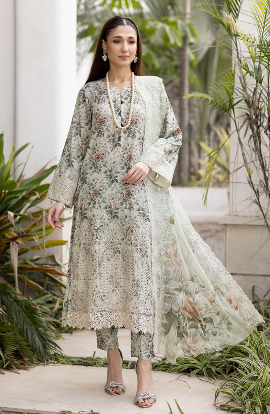 Zargona by Johra Embroidered Lawn Unstitched 3 Piece Suit - JH-211 - JO25ZL - Off White - Summer Collection