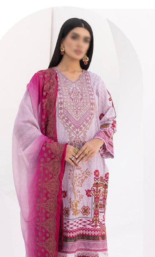 JH 611 Johra Rever Embroidered Digital Printed Lawn Collection