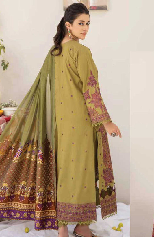 Eshaa by Johra Embroidered Lawn Unstitched 3 Piece Suit - JH 851 - JO25EL - Green - Summer Collection