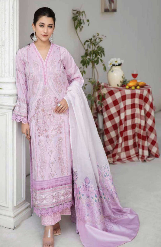 Eshaa by Johra Embroidered Lawn Unstitched 3 Piece Suit - JH 857 - JO25EL - Purple - Summer Collection