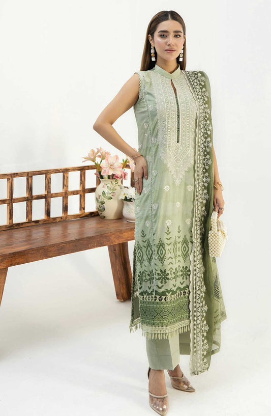 Iyana by Johra Embroidered Lawn Unstitched 3 Piece Suit - JH-911 - JO25IL - Green - Summer Collection