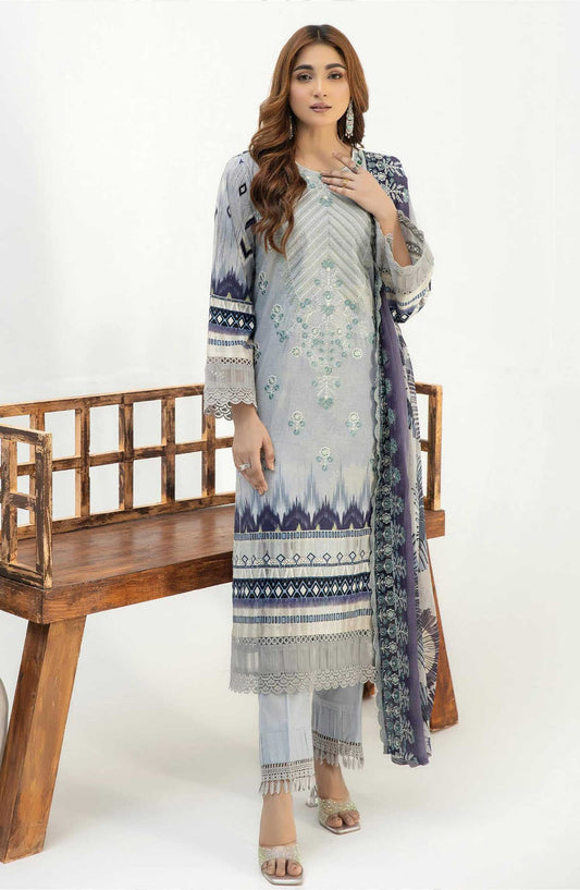 Iyana by Johra Embroidered Lawn Unstitched 3 Piece Suit - JH-915 - JO25IL - Blue - Summer Collection