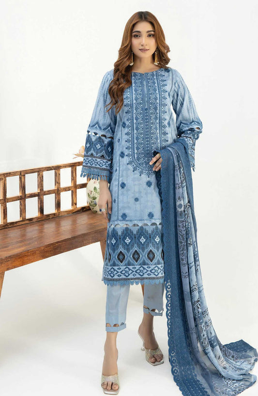 Iyana by Johra Embroidered Lawn Unstitched 3 Piece Suit - JH-917 - JO25IL - Blue - Summer Collection