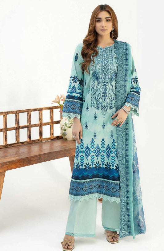Iyana by Johra Embroidered Lawn Unstitched 3 Piece Suit - JH-920 - JO25IL - Light Blue - Summer Collection