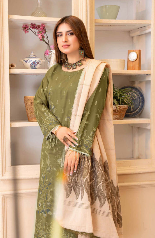 Jhoomar by Riaz Arts Embroidered Lawn Unstitched 3 Piece Suit - D-06 - RA25JHL - Green - summer Collection