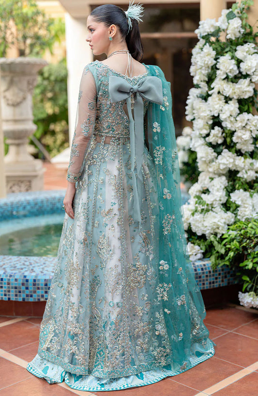 Mushq Embroidered Net Unstitched 4 Piece - Kahani - MQ25M - Blue - Formal Collection
