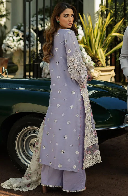 Kahf Embroidered Lawn Unstitched 3 Piece Suit - KLR-01 Maeve - KHP25LL - Purple - Summer Collection