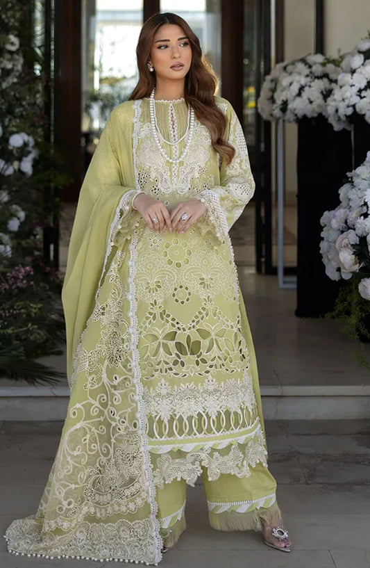 Kahf Embroidered Lawn Unstitched 3 Piece Suit - KLR-08 Amelia - KHP25LL - Green - Summer Collection