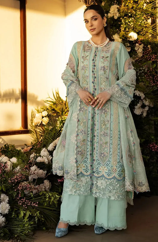 Kahf Embroidered Lawn Unstitched 3 Piece Suit - KLR-10 Elva - KHP25LL - Green - Summer Collection