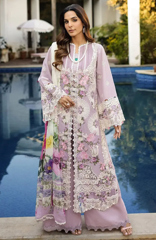 Kahf Embroidered Lawn Unstitched 3 Piece Suit - KLR-11 Bloom - KHP25LL - Purple - Summer Collection