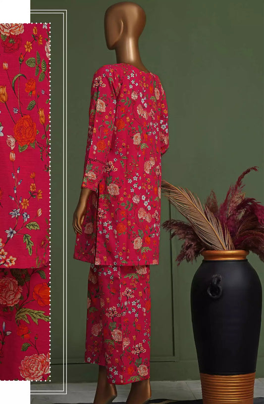 HZ Basics Printed Khaddar Co Ords RTW Vol 01 - KPC-905 BRIGHT PINK
