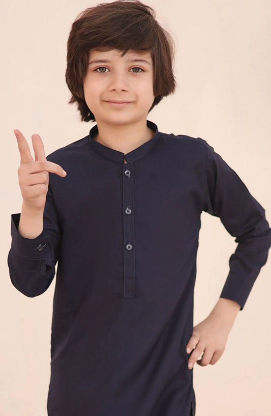 Ramazan Edit Kurta Trouser Collection By Hassan Jee - KT 26 Midnight Blue Kurta Trouser