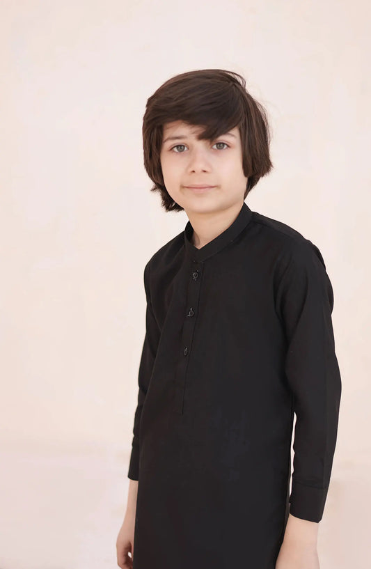 Ramazan Edit Kurta Trouser Collection By Hassan Jee - KT 27 Jade Black Kurta Trouser