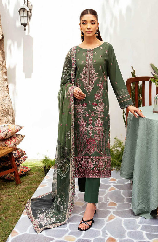 Mashaal by Ramsha Embroidered Lawn Unstitched 3 Piece Suit - L 1210 - R25M12 - Green - Summer Collection