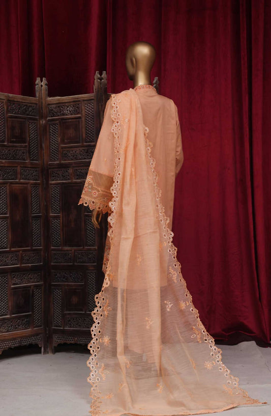 Bin Saeed Embroidered Lawn Stitched 3 Piece - LF 025 - BS25LF - Peach - Summer Collection