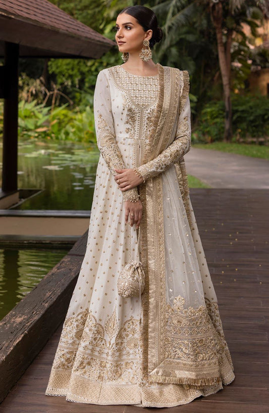 Zinnia by Faiza Saqlain Embroidered Lawn Unstitched 3 Piece Suit - Lily - FS25ZL - Off White - Summer Collection
