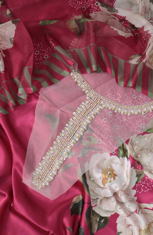 Silky Apparels Unstitched Digital Printed and Embroidered Collection - LU Silk 03